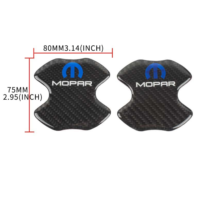 BRAND NEW UNIVERSAL 2PCS MOPAR REAL CARBON FIBER ANTI-SCRATCH DOOR HANDLE PROTECTOR