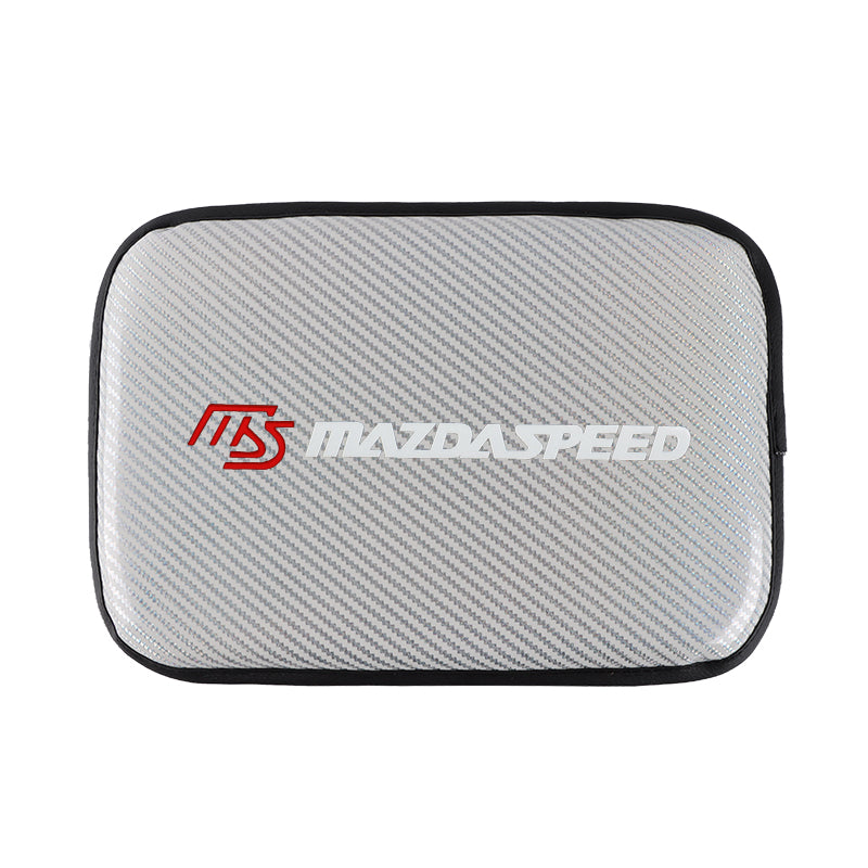 BRAND NEW UNIVERSAL MAZDASPEED CARBON FIBER SILVER Car Center Console Armrest Cushion Mat Pad Cover