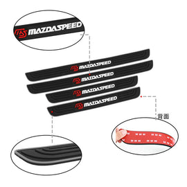 Brand New 4PCS Universal Mazdaspeed Silver Rubber Car Door Scuff Sill Cover Panel Step Protector