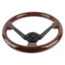 Load image into Gallery viewer, Brand New 350mm 14&quot; Universal Mugen Deep Dish Dark Wood ABS Racing Steering Wheel Black Spoke
