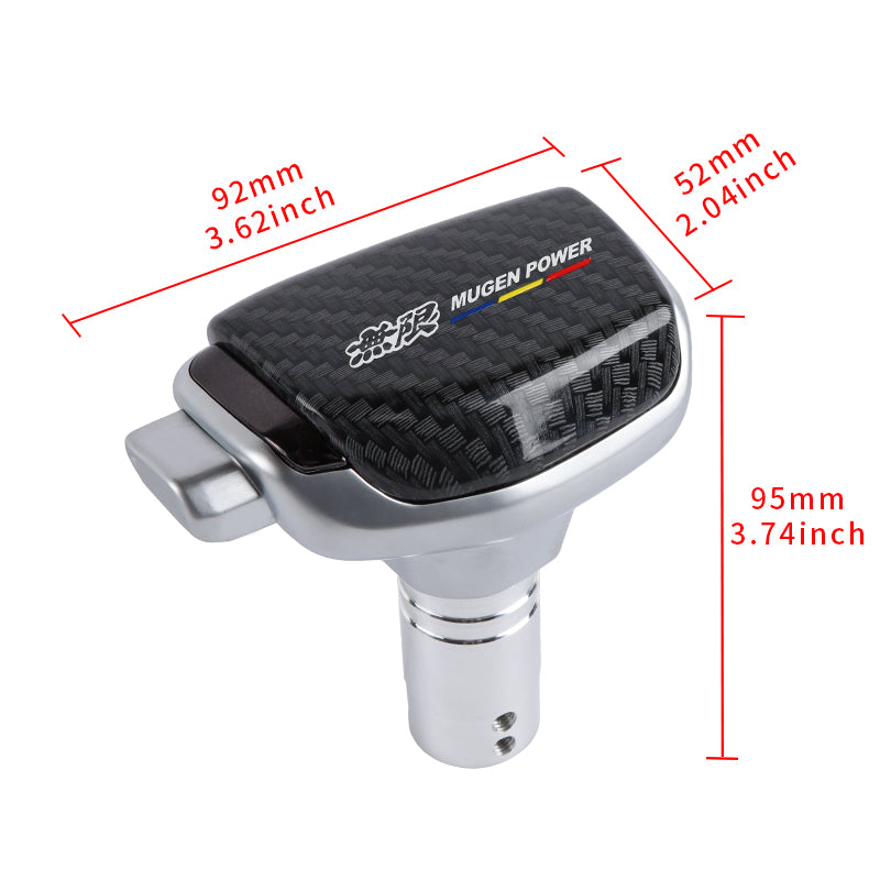 Brand New Universal Mugen Carbon Fiber Pattern Style Automatic Transmission Shifter Shift Knob