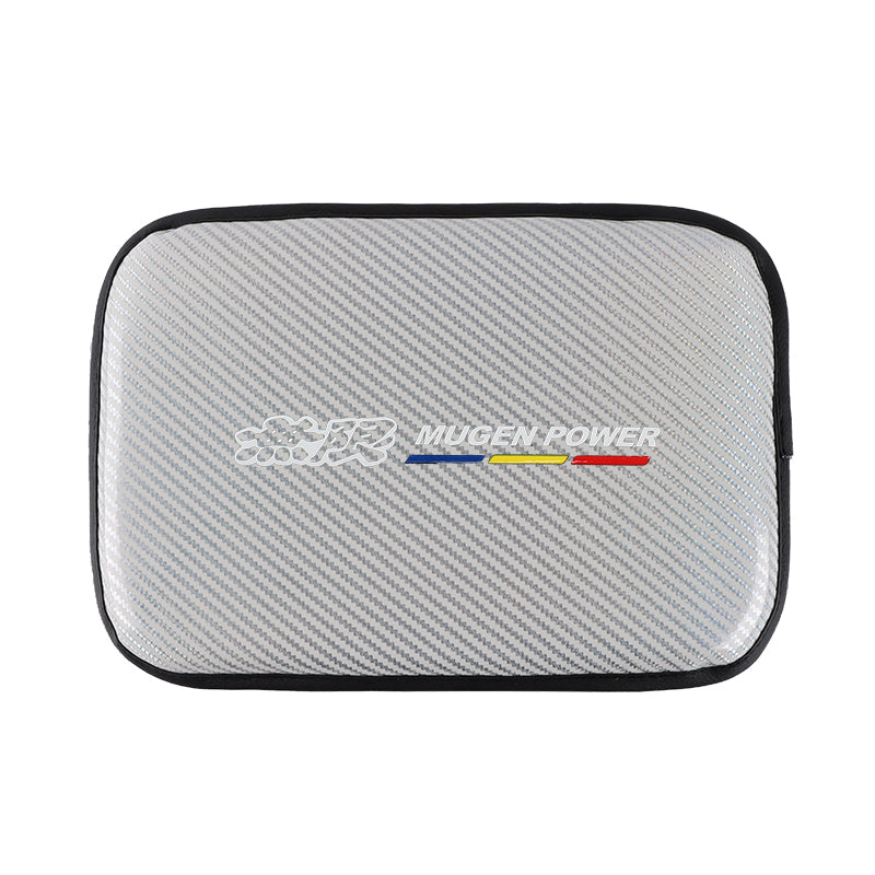 BRAND NEW UNIVERSAL MUGEN CARBON FIBER SILVER Car Center Console Armrest Cushion Mat Pad Cover