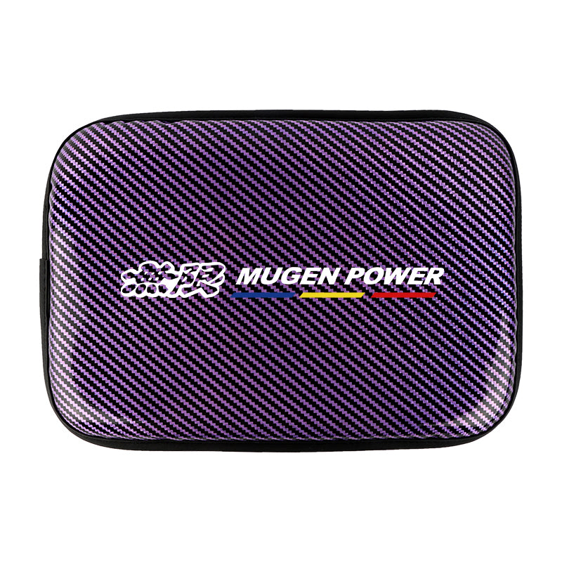 BRAND NEW UNIVERSAL MUGEN CARBON FIBER PURPLE Car Center Console Armrest Cushion Mat Pad Cover