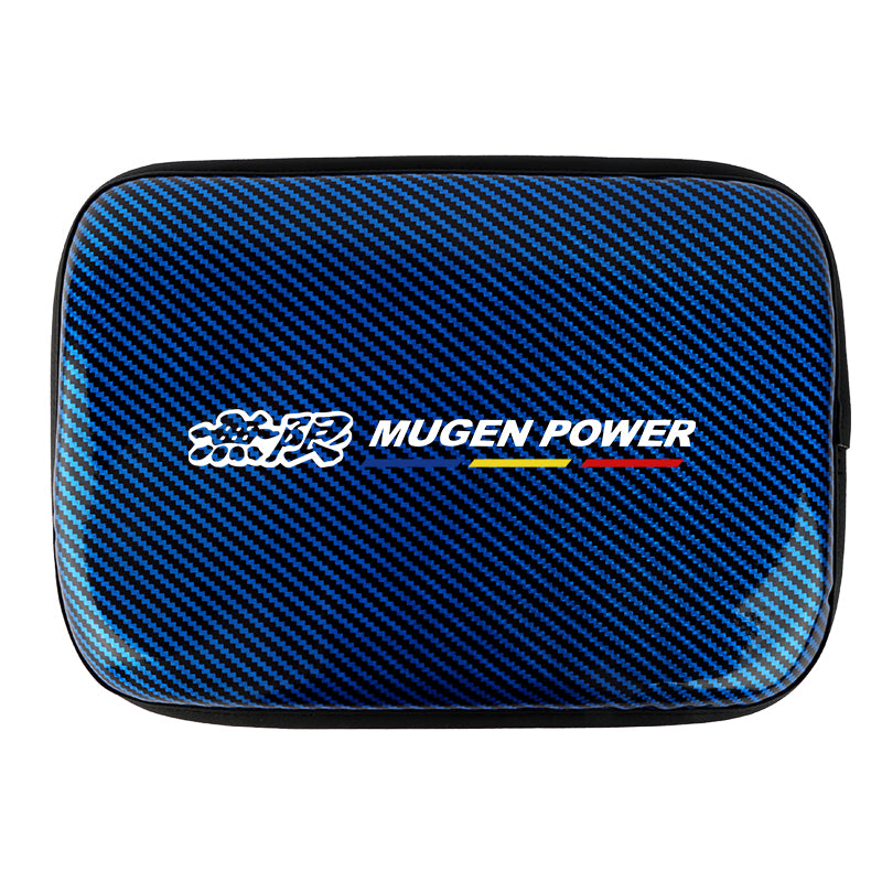 BRAND NEW UNIVERSAL MUGEN CARBON FIBER BLUE Car Center Console Armrest Cushion Mat Pad Cover