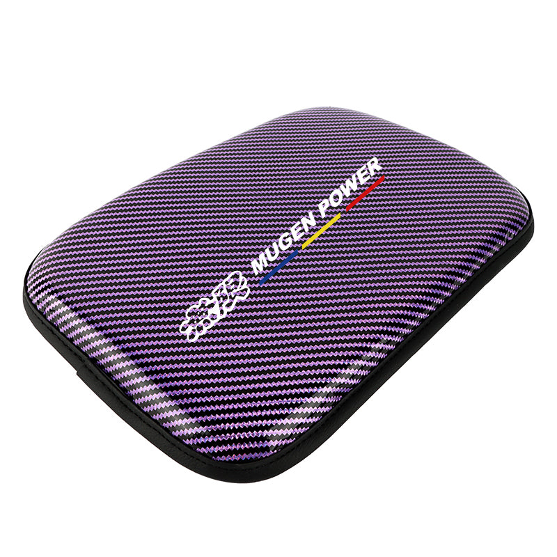 BRAND NEW UNIVERSAL MUGEN CARBON FIBER PURPLE Car Center Console Armrest Cushion Mat Pad Cover