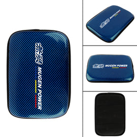BRAND NEW UNIVERSAL MUGEN CARBON FIBER BLUE Car Center Console Armrest Cushion Mat Pad Cover
