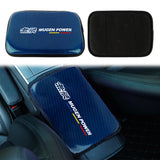 BRAND NEW UNIVERSAL MUGEN CARBON FIBER BLUE Car Center Console Armrest Cushion Mat Pad Cover