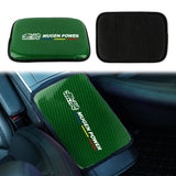 BRAND NEW UNIVERSAL MUGEN CARBON FIBER GREEN Car Center Console Armrest Cushion Mat Pad Cover