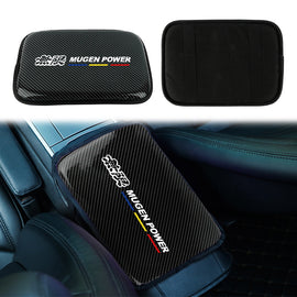 BRAND NEW UNIVERSAL MUGEN CARBON FIBER BLACK Car Center Console Armrest Cushion Mat Pad Cover