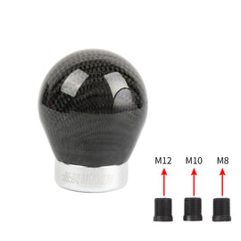 Brand New Mugen Universal Real Carbon Fiber Round Ball Manual Car Racing Gear Shift Knob Shifter M12 M10 M8