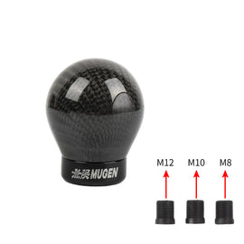 Brand New Mugen Universal Real Carbon Fiber Round Ball Manual Car Racing Gear Shift Knob Shifter M12 M10 M8