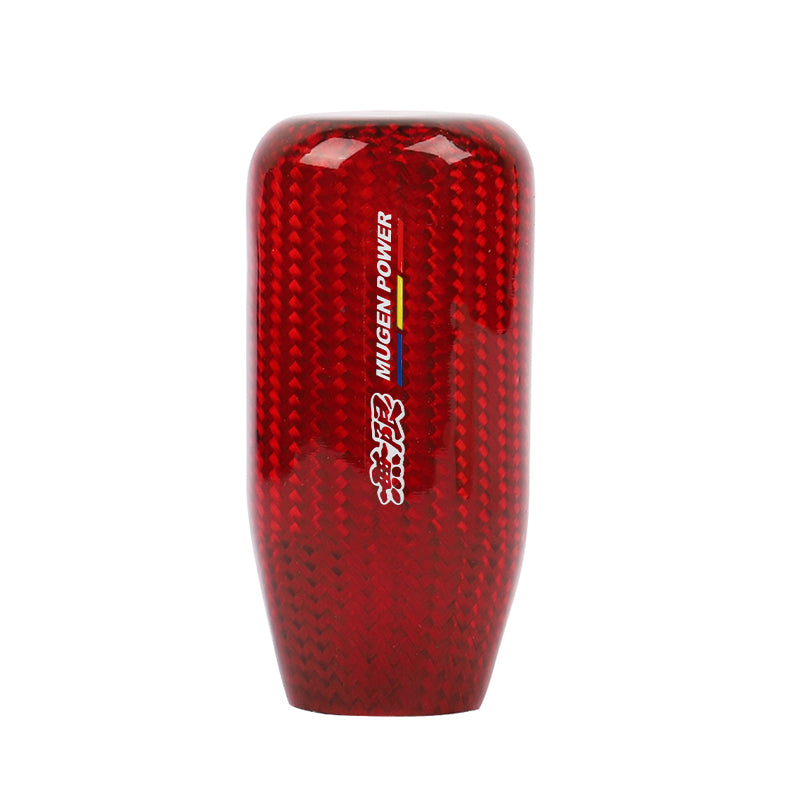 Brand New Universal V5 Mugen Red Real Carbon Fiber Car Gear Stick Shift Knob For MT Manual M12 M10 M8