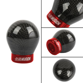 Brand New Mugen Universal Real Carbon Fiber Round Ball Manual Car Racing Gear Shift Knob Shifter M12 M10 M8