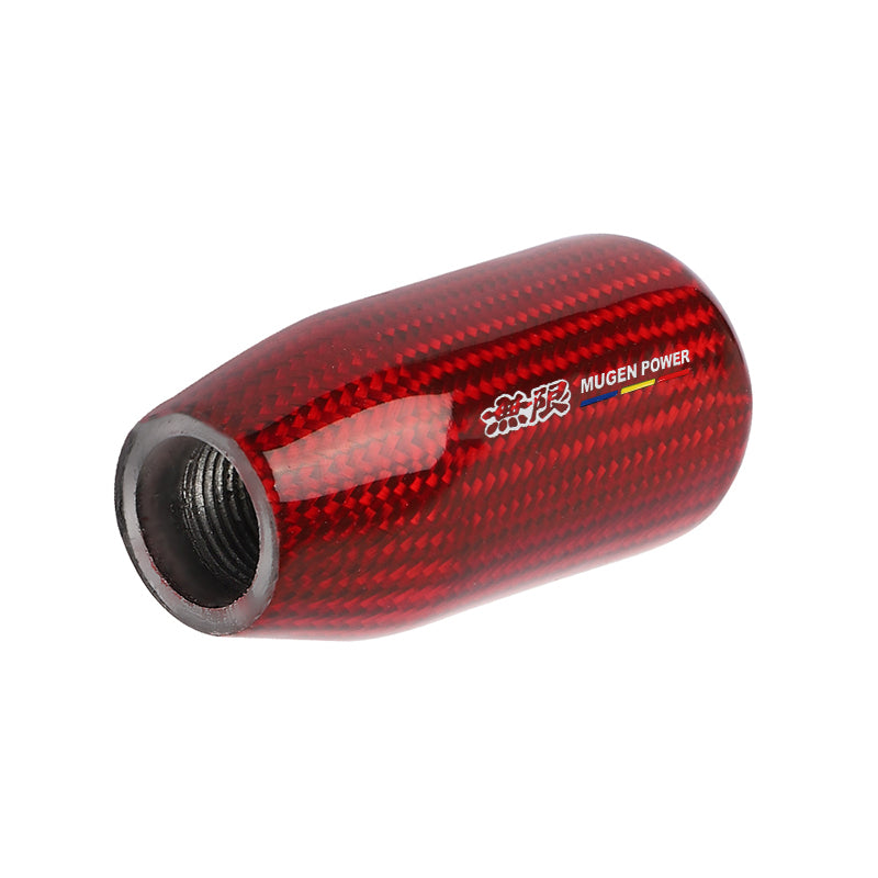 Brand New Universal V5 Mugen Red Real Carbon Fiber Car Gear Stick Shift Knob For MT Manual M12 M10 M8