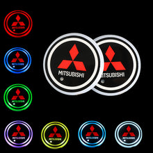 Load image into Gallery viewer, BRAND NEW UNIVERSAL V2 2PCS MITSUBISHI Switchable Seven Colorful LED Car Cup Holder Mat Coaster Pad
