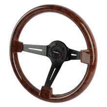 Load image into Gallery viewer, Brand New 350mm 14&quot; Universal Nismo Deep Dish Dark Wood ABS Racing Steering Wheel Black Spoke