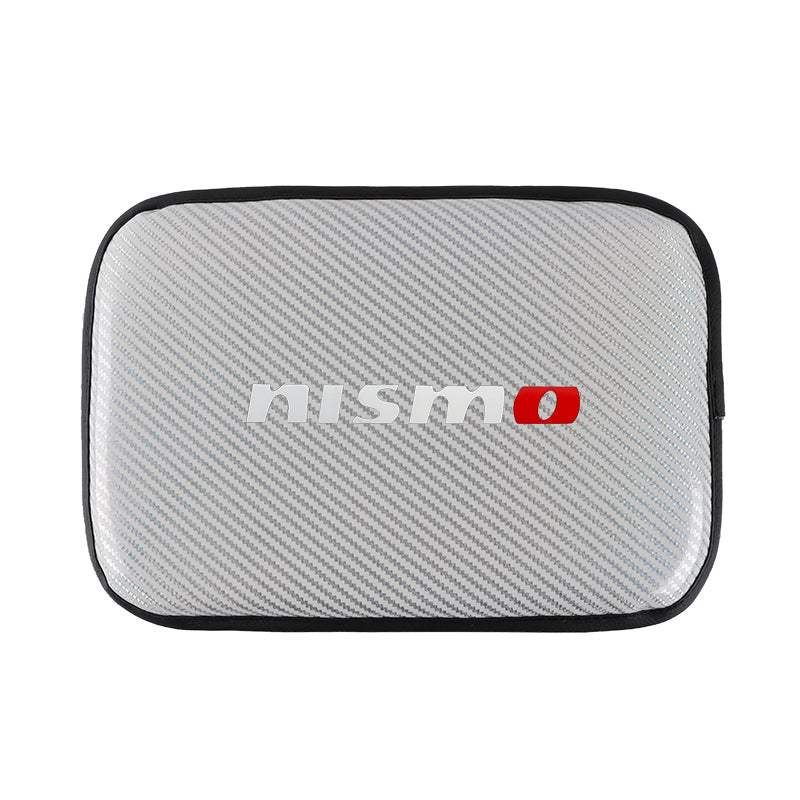 BRAND NEW UNIVERSAL NISMO CARBON FIBER SILVER Car Center Console Armrest Cushion Mat Pad Cover
