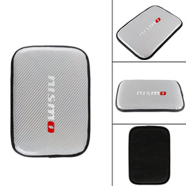 BRAND NEW UNIVERSAL NISMO CARBON FIBER SILVER Car Center Console Armrest Cushion Mat Pad Cover