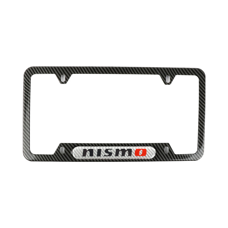 Brand New Universal 2PCS Nismo Carbon Fiber Look Metal License Plate Frame