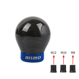 Brand New Nismo Universal Real Carbon Fiber Round Ball Manual Car Racing Gear Shift Knob Shifter M12 M10 M8