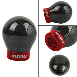 Brand New Nismo Universal Real Carbon Fiber Round Ball Manual Car Racing Gear Shift Knob Shifter M12 M10 M8