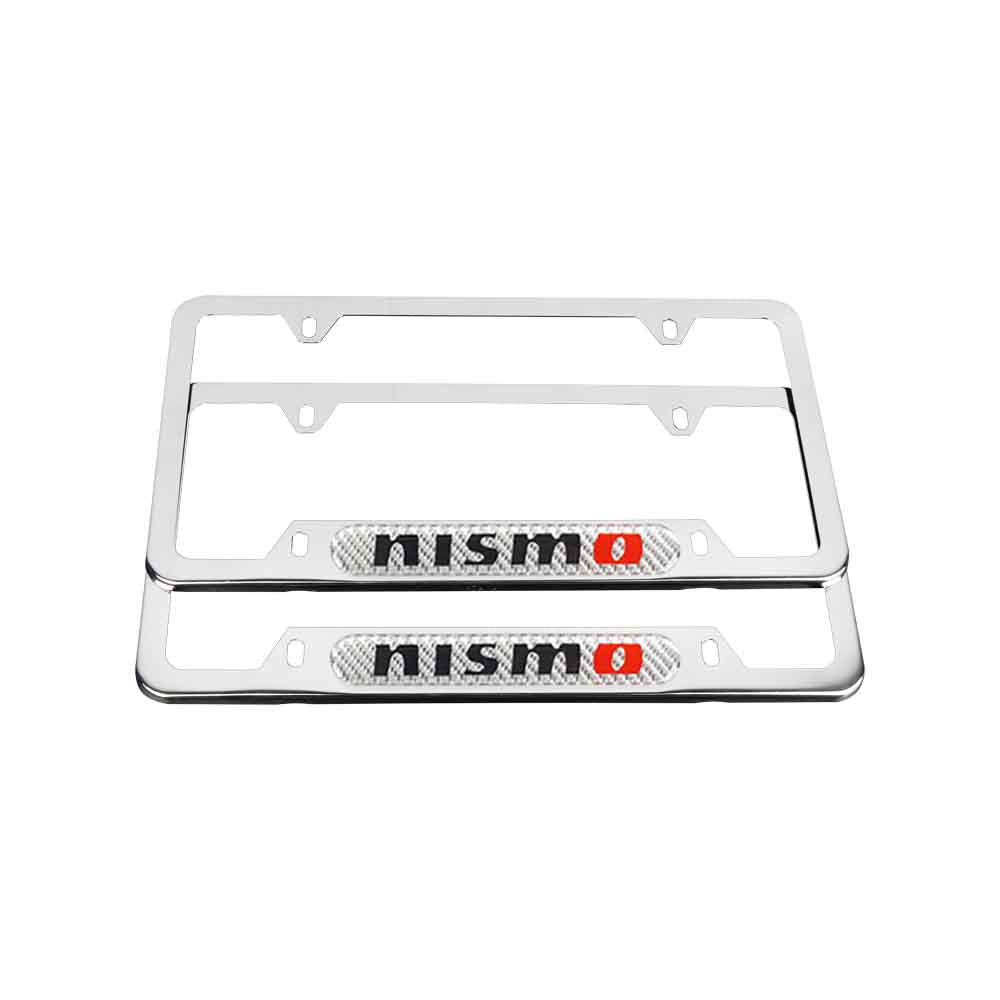 Brand New Universal 2PCS Nismo Chrome Metal License Plate Frame