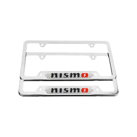 Brand New Universal 2PCS Nismo Chrome Metal License Plate Frame