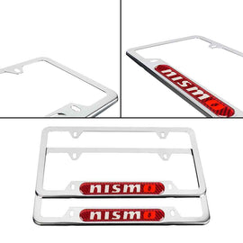 Brand New Universal 2PCS NISMO Chrome Metal License Plate Frame