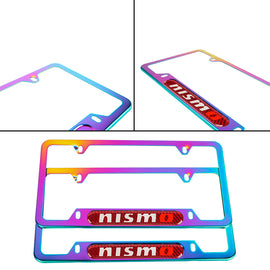 Brand New Universal 2PCS Nismo Neo Chrome Metal License Plate Frame