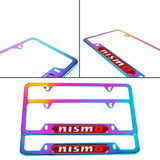 Brand New Universal 2PCS Nismo Neo Chrome Metal License Plate Frame