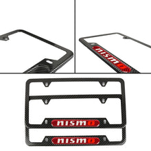 Load image into Gallery viewer, Brand New Universal 2PCS Nismo Carbon Fiber Look Metal License Plate Frame