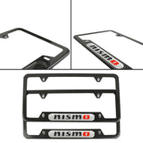 Brand New Universal 2PCS Nismo Carbon Fiber Look Metal License Plate Frame