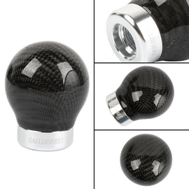 Brand New Ralliart Universal Real Carbon Fiber Round Ball Manual Car Racing Gear Shift Knob Shifter M12 M10 M8