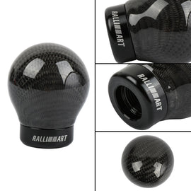Brand New Ralliart Universal Real Carbon Fiber Round Ball Manual Car Racing Gear Shift Knob Shifter M12 M10 M8