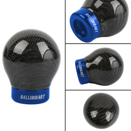Brand New Ralliart Universal Real Carbon Fiber Round Ball Manual Car Racing Gear Shift Knob Shifter M12 M10 M8