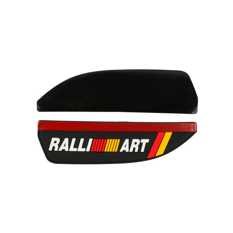 BRAND NEW 2PCS RALLIART Black Rubber Car Rear View Side Mirror Rain Board Eyebrow Guard Sun Visor