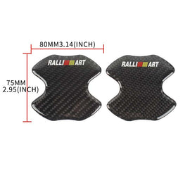 BRAND NEW UNIVERSAL 2PCS RALLIART REAL CARBON FIBER ANTI-SCRATCH DOOR HANDLE PROTECTOR