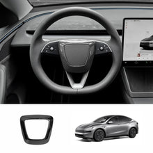 Load image into Gallery viewer, BRAND NEW 2025-2026 Tesla Model Y Juniper Real Carbon Fiber Steering Wheel Airbag Center Trim Cover