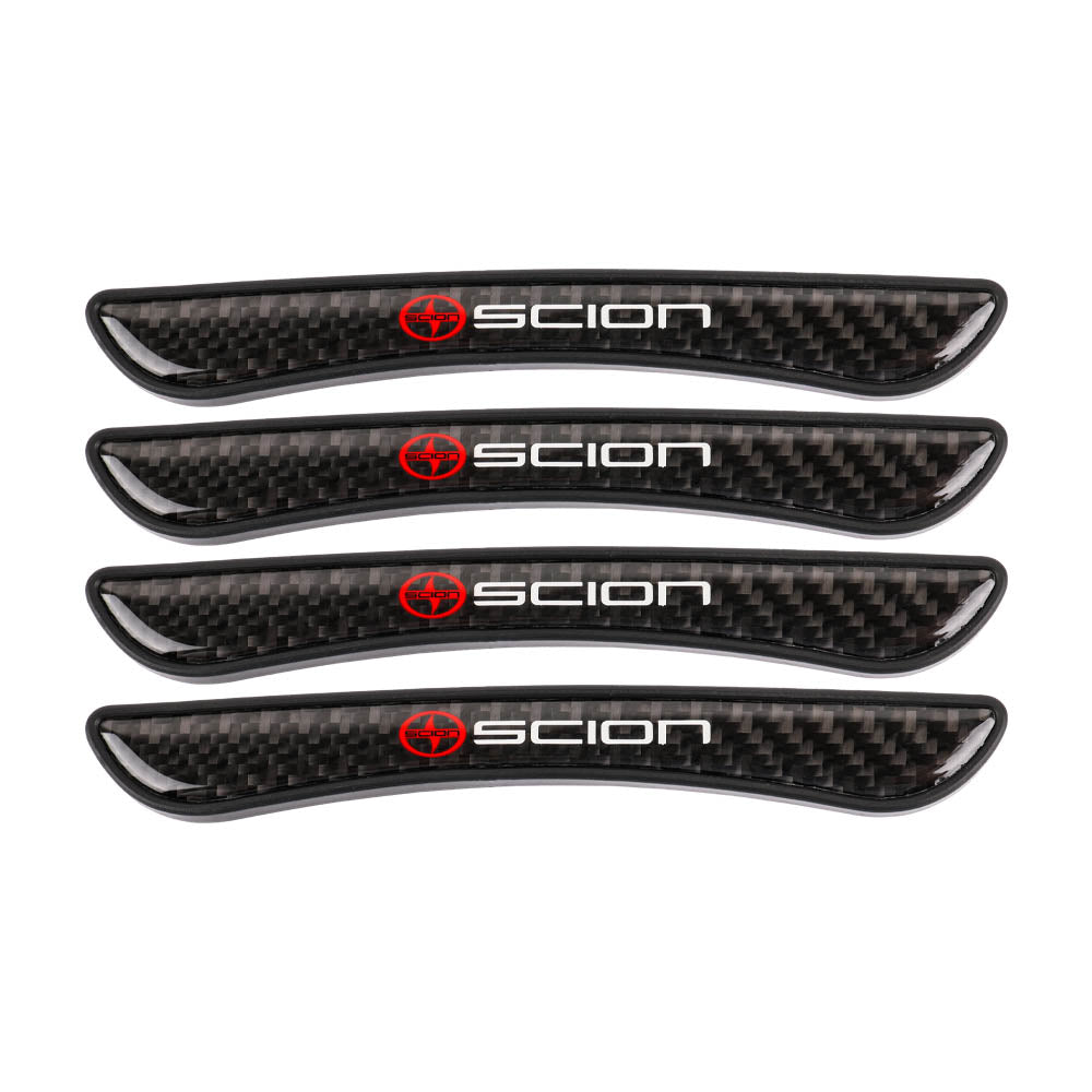 Brand New 4PCS Scion Real Carbon Fiber Anti Scratch Badge Car Door Handle Cover Trim