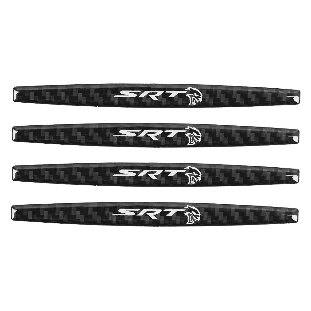 Brand New 4PCS SRT Real Carbon Fiber Anti Scratch Badge Car Door Handle Cover Trim