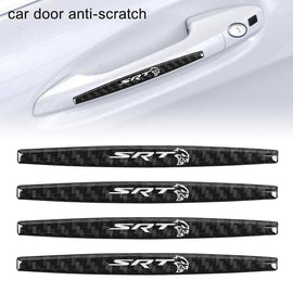 Brand New 4PCS SRT Real Carbon Fiber Anti Scratch Badge Car Door Handle Cover Trim