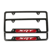 Load image into Gallery viewer, Brand New Universal 2PCS SRT Carbon Fiber Look Metal License Plate Frame