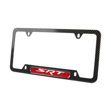 Load image into Gallery viewer, Brand New Universal 2PCS SRT Carbon Fiber Look Metal License Plate Frame