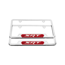Brand New Universal 2PCS SRT Chrome Metal License Plate Frame