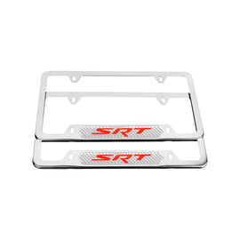 Brand New Universal 2PCS SRT Chrome Metal License Plate Frame