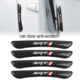 Brand New 4PCS SRT Real Carbon Fiber Anti Scratch Badge Car Door Handle Cover Trim