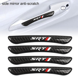 Brand New 4PCS SRT Real Carbon Fiber Anti Scratch Badge Car Door Handle Cover Trim