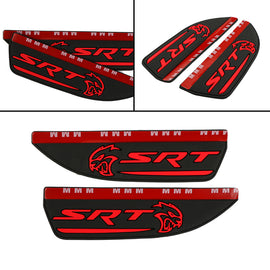 BRAND NEW 2PCS SRT HELLCAT Black Rubber Car Rear View Side Mirror Rain Board Eyebrow Guard Sun Visor