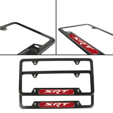 Load image into Gallery viewer, Brand New Universal 2PCS SRT Carbon Fiber Look Metal License Plate Frame