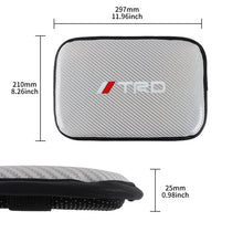 Load image into Gallery viewer, BRAND NEW UNIVERSAL TRD CARBON FIBER SILVER Car Center Console Armrest Cushion Mat Pad Cover